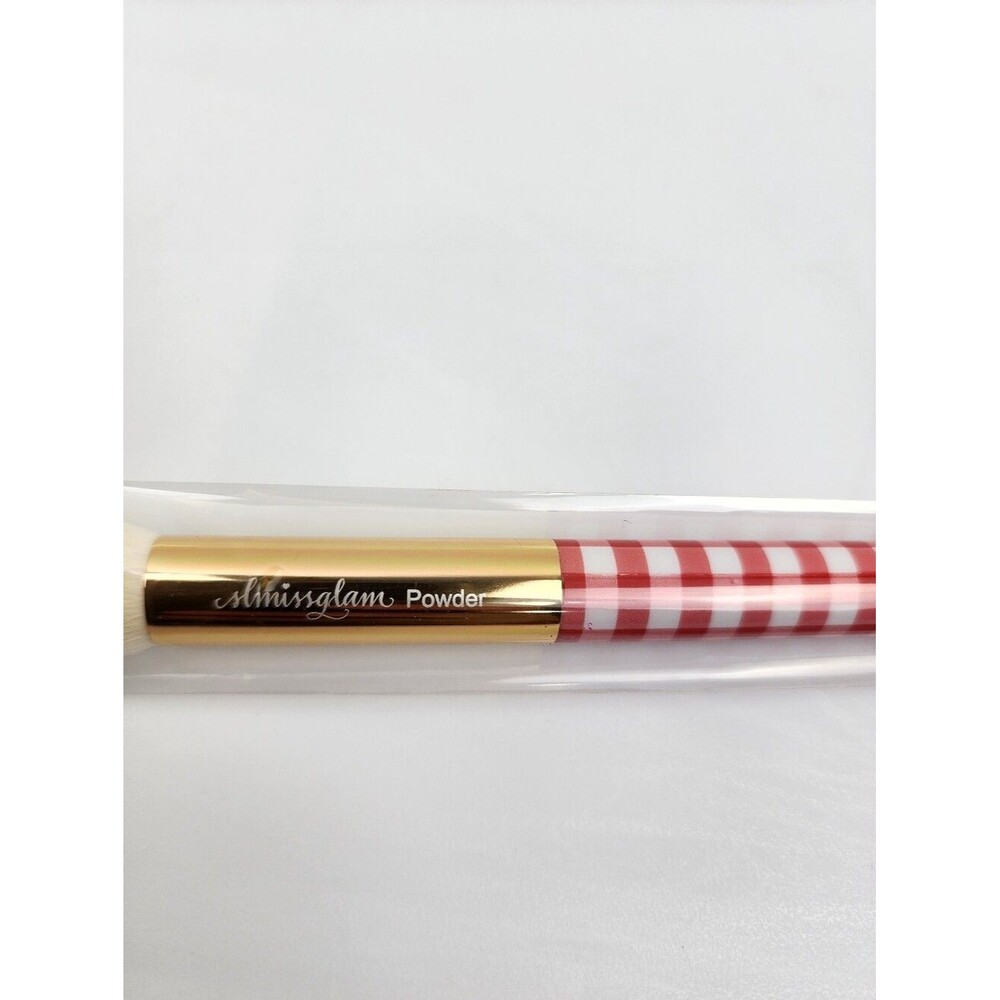 SLMISSGLAM Gingham Face Brush With red gingham handle And crystal embellishment - Picture 4 of 7